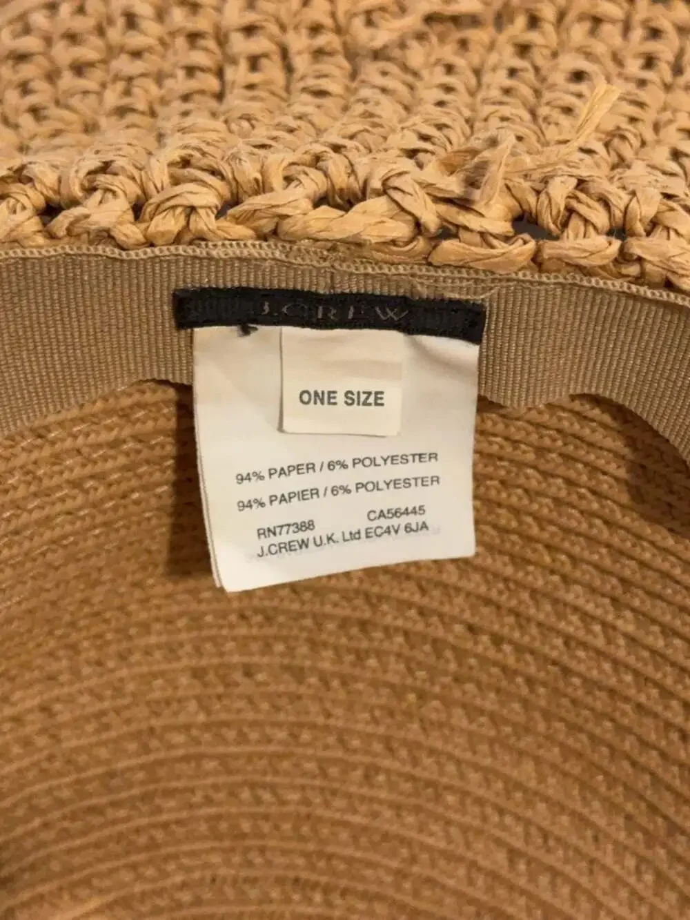J.Crew Straw Sun Hat One Size
